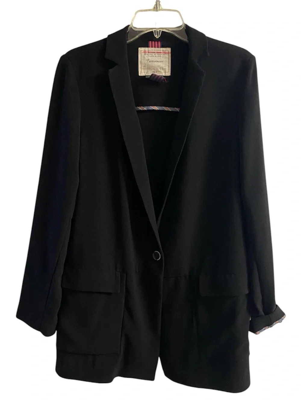 Cartonnier Beatrice Black Long Blazer Jacket Medium